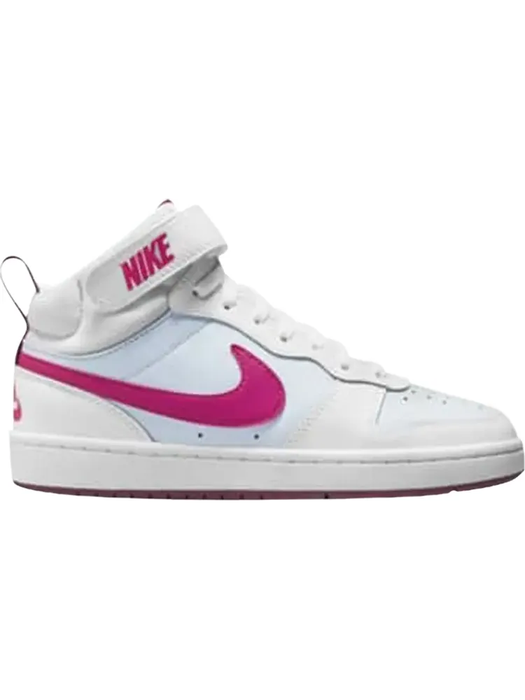 Кроссовки Nike Court Borough Mid 2 GS 'White Sangria Pink Prime' — изображение 1 из 1, белый