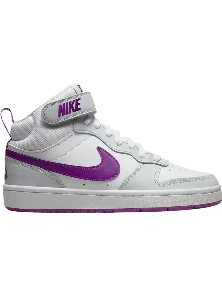 Кроссовки Nike Court Borough Mid 2 GS 'Pure Platinum Vivid Purple' — изображение 1 из 1, серый