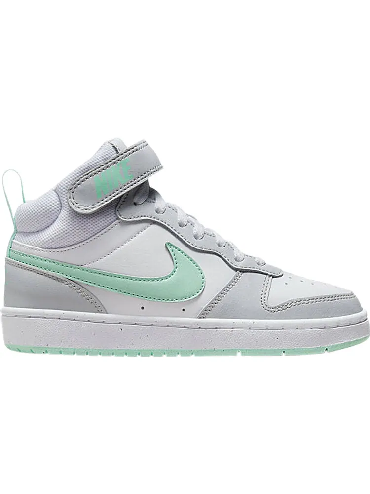 Кроссовки Nike Court Borough Mid 2 GS 'Pure Platinum Mint Foam' — изображение 1 из 1, белый