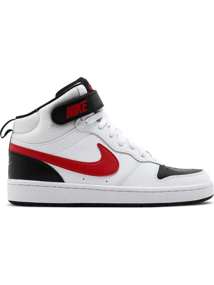 Кроссовки Nike Court Borough Mid 2 GS 'White University Red' — изображение 1 из 8, белый
