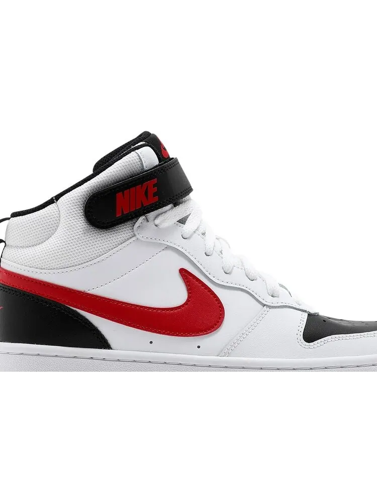 Кроссовки Nike Court Borough Mid 2 GS 'White University Red' — изображение 2 из 8, белый