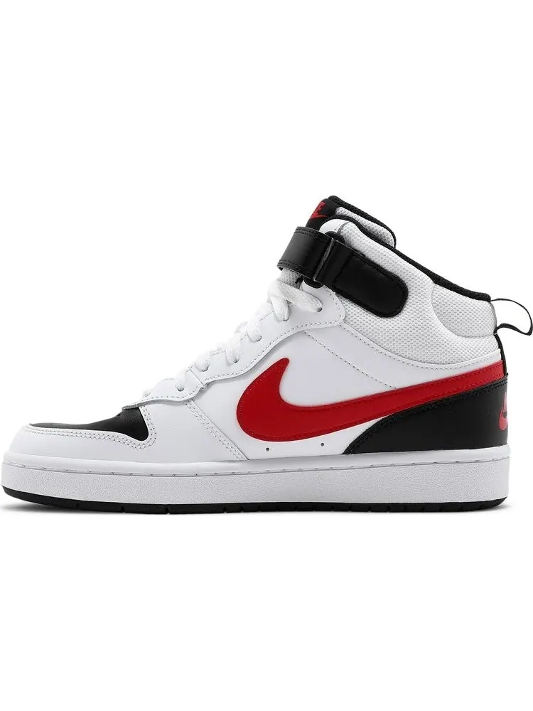 Кроссовки Nike Court Borough Mid 2 GS 'White University Red' — изображение 3 из 8, белый