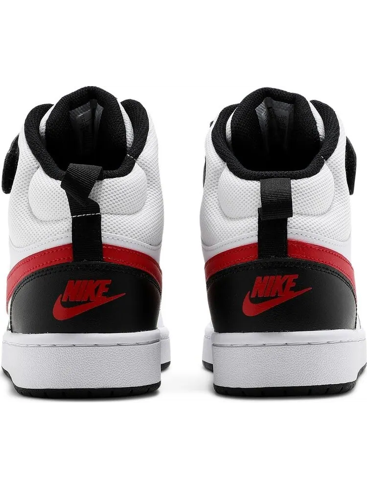 Кроссовки Nike Court Borough Mid 2 GS 'White University Red' — изображение 6 из 8, белый