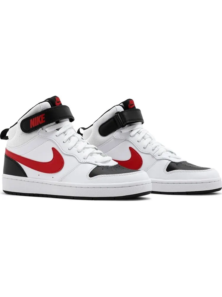 Кроссовки Nike Court Borough Mid 2 GS 'White University Red' — изображение 8 из 8, белый