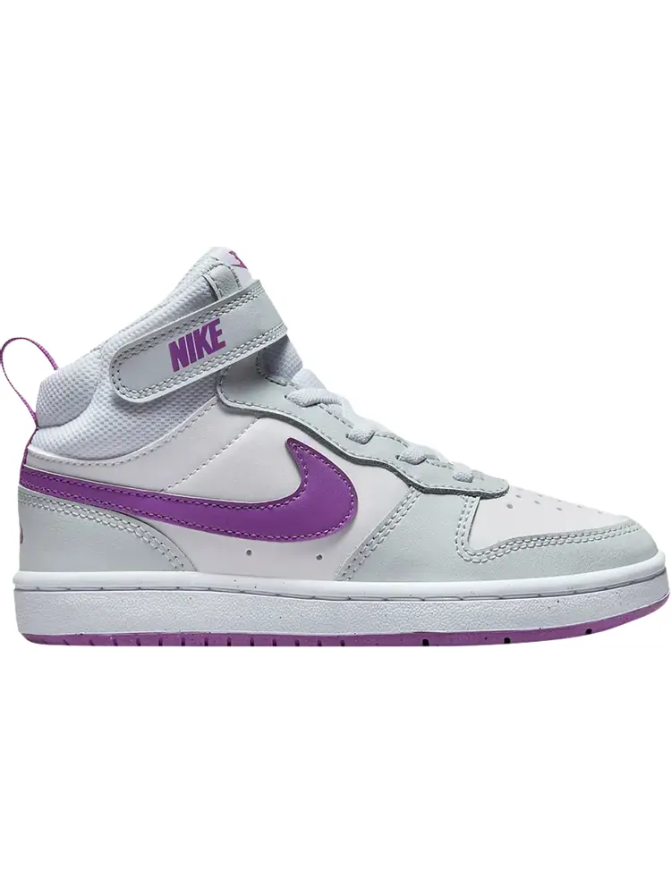 Кроссовки Nike Court Borough Mid 2 PS 'Pure Platinum Vivid Purple' — изображение 1 из 1, серый