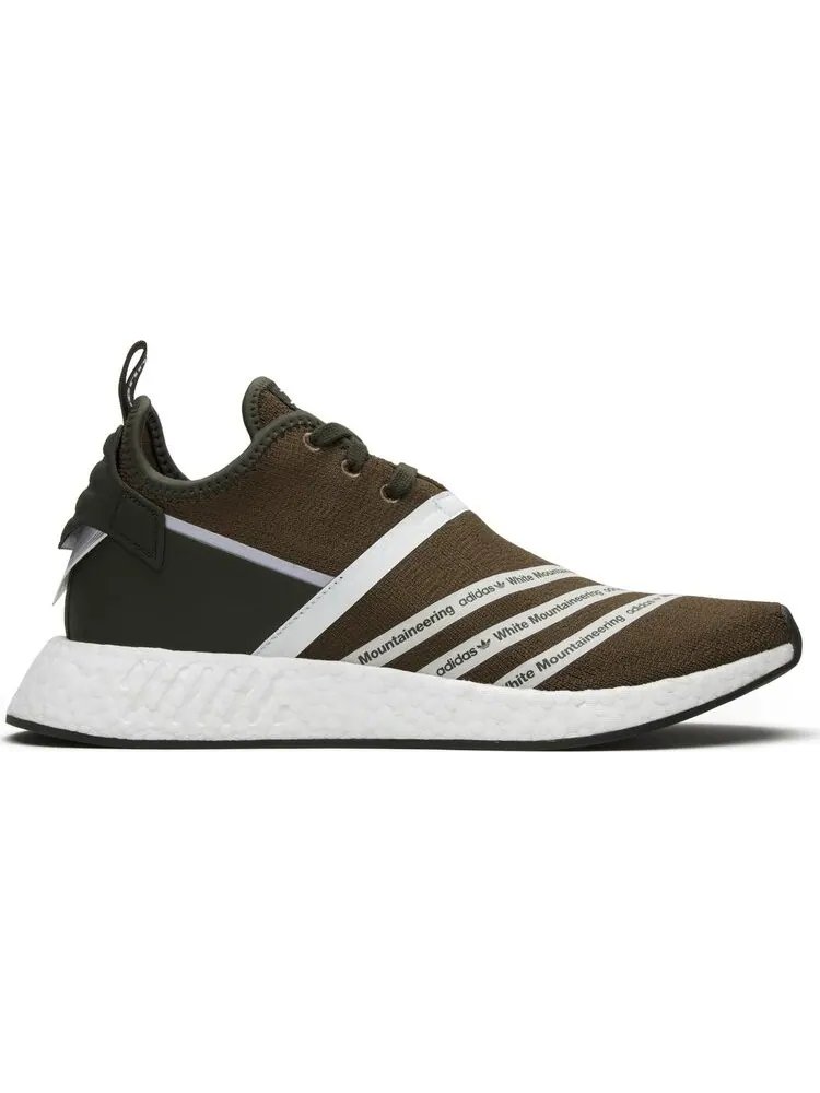 Кроссовки Adidas White Mountaineering x NMD_R2 Primeknit 'Olive' — изображение 1 из 8, зеленый