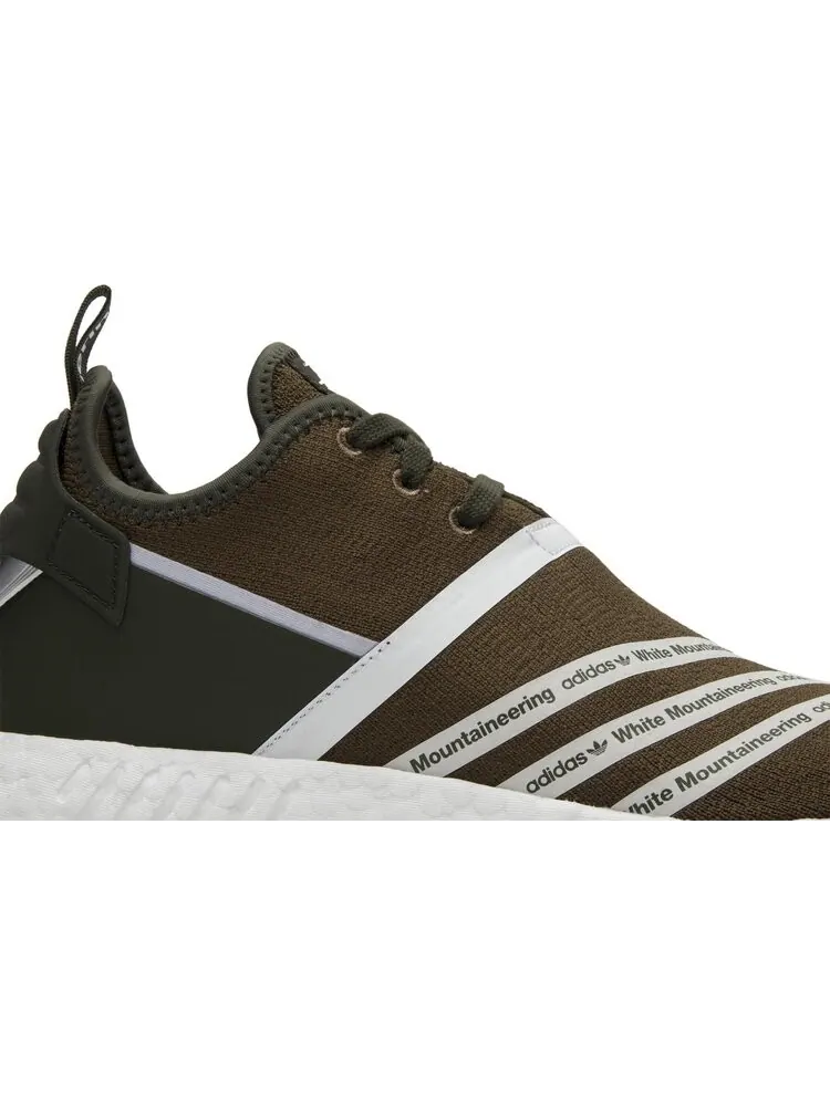 Кроссовки Adidas White Mountaineering x NMD_R2 Primeknit 'Olive' — изображение 2 из 8, зеленый
