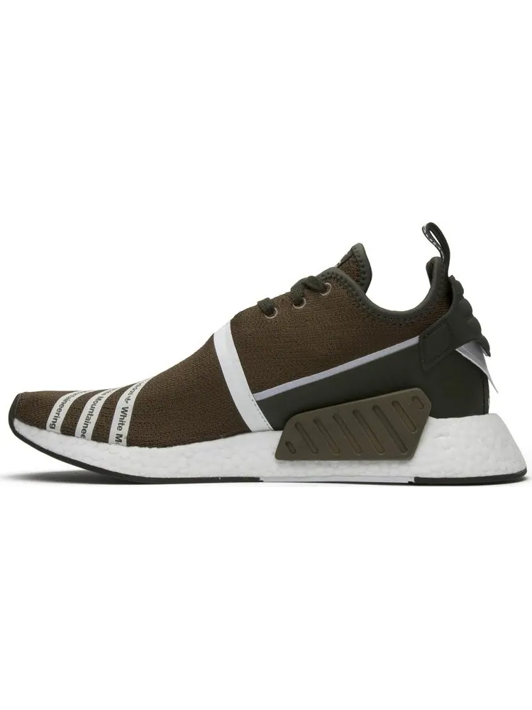 Кроссовки Adidas White Mountaineering x NMD_R2 Primeknit 'Olive' — изображение 3 из 8, зеленый
