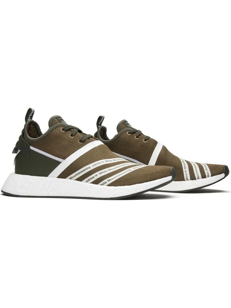 Кроссовки Adidas White Mountaineering x NMD_R2 Primeknit 'Olive' — изображение 8 из 8, зеленый