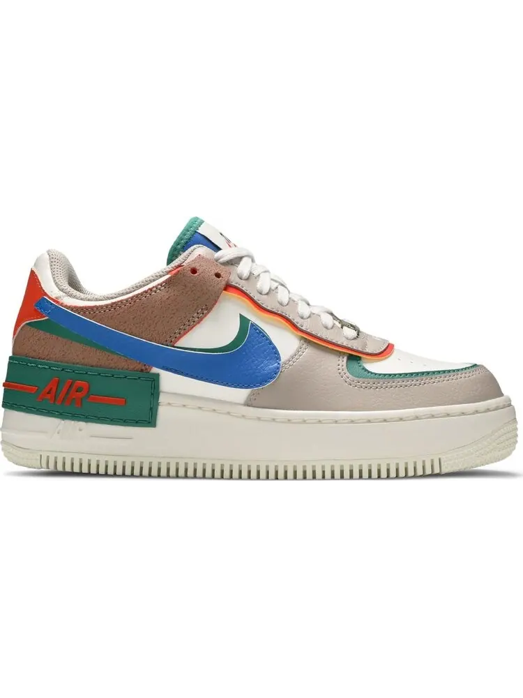 Кроссовки Nike Wmns Air Force 1 Shadow 'Sail Signal Blue Green' — изображение 1 из 8, белый