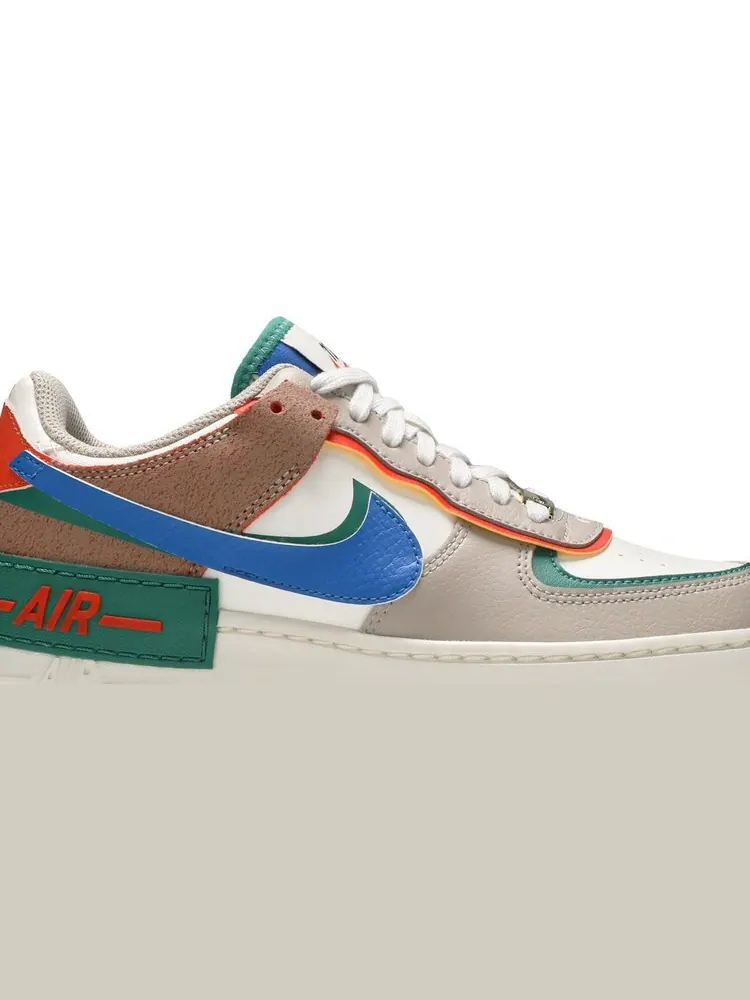 Кроссовки Nike Wmns Air Force 1 Shadow 'Sail Signal Blue Green' — изображение 2 из 8, белый