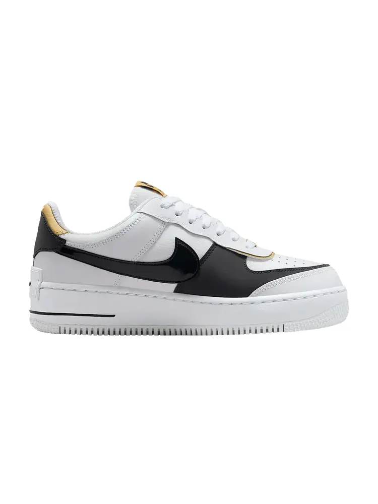 Кроссовки Nike Wmns Air Force 1 Shadow 'White Black Metallic Gold' — изображение 1 из 1, белый