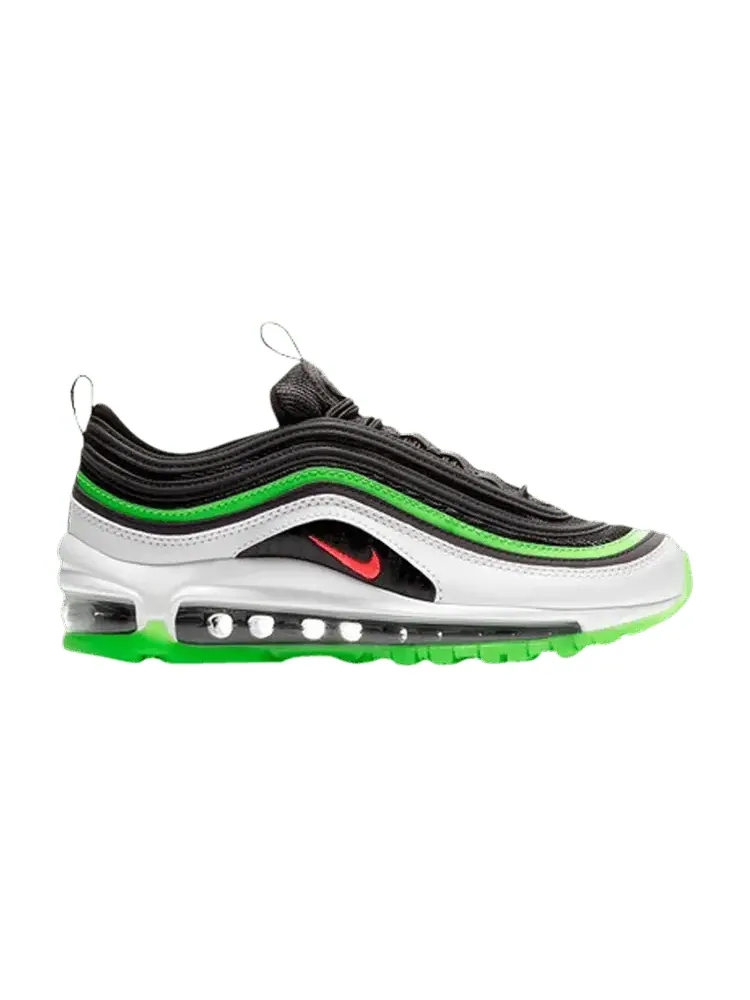 Кроссовки Nike Air Max 97 GS 'Black Green' — изображение 1 из 1, черный/яркий/белый