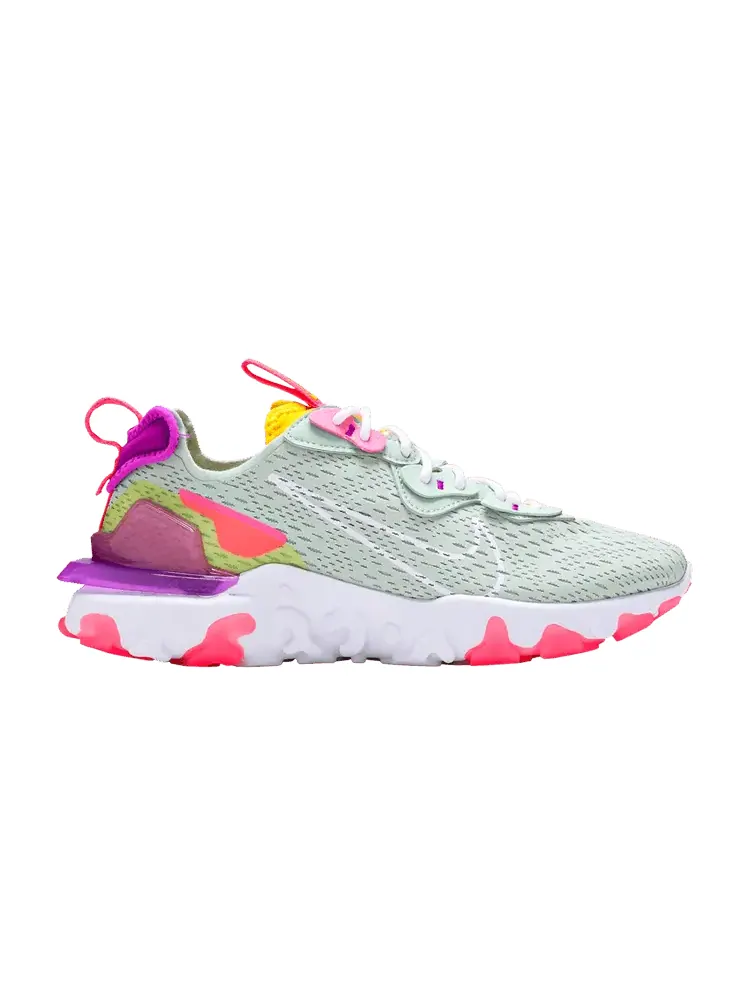 Кроссовки Nike Wmns React Vision 'Pistachio Frost' — изображение 1 из 9, фиолетовый/желтый/белый
