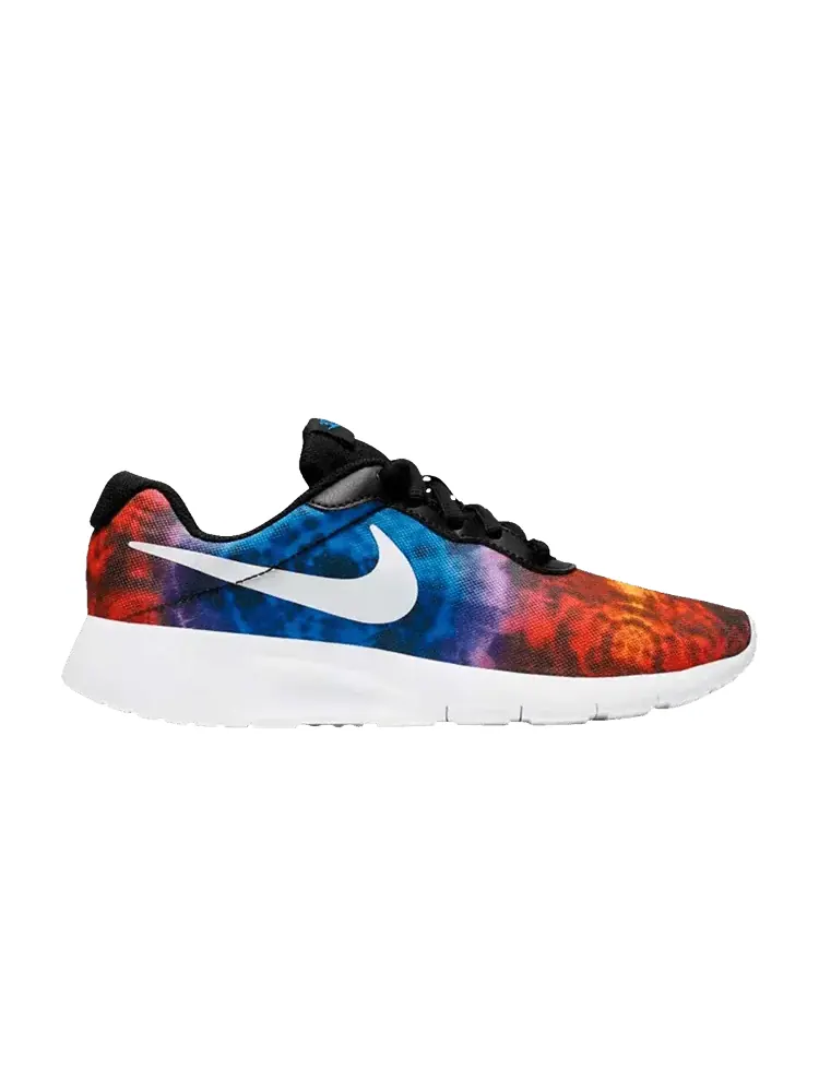 Кроссовки Nike Tanjun Print GS 'Tie Dye' — изображение 1 из 1, белый/белый/синий/черный