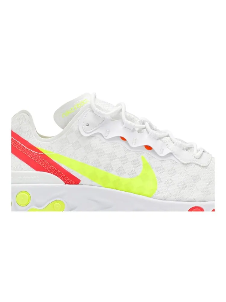 Кроссовки Nike React Element 55 'Checkered White Crimson Volt' — изображение 2 из 4, белый