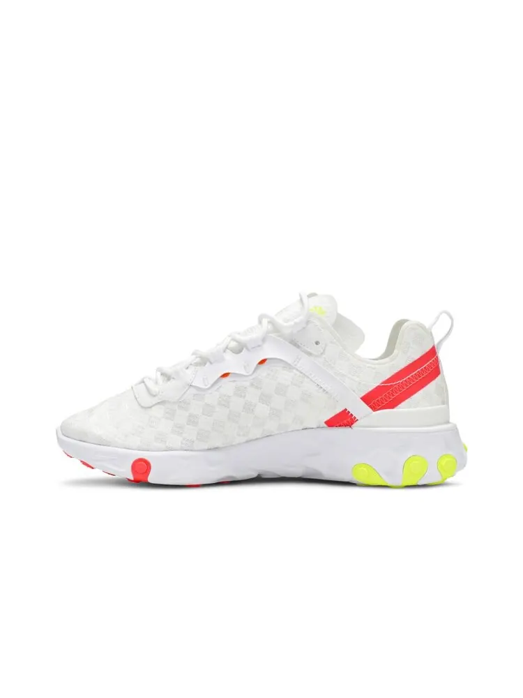 Кроссовки Nike React Element 55 'Checkered White Crimson Volt' — изображение 3 из 4, белый