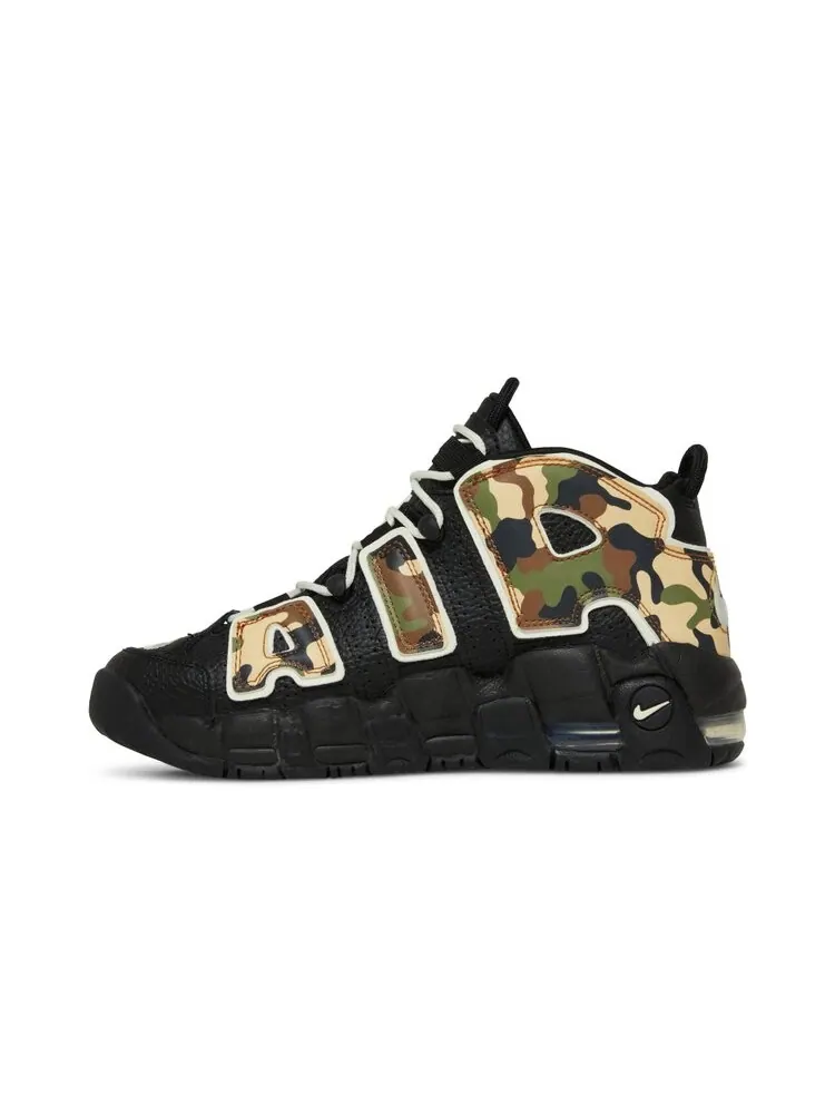 Кроссовки Nike Air More Uptempo QS GS 'Camo' — изображение 3 из 4, черный