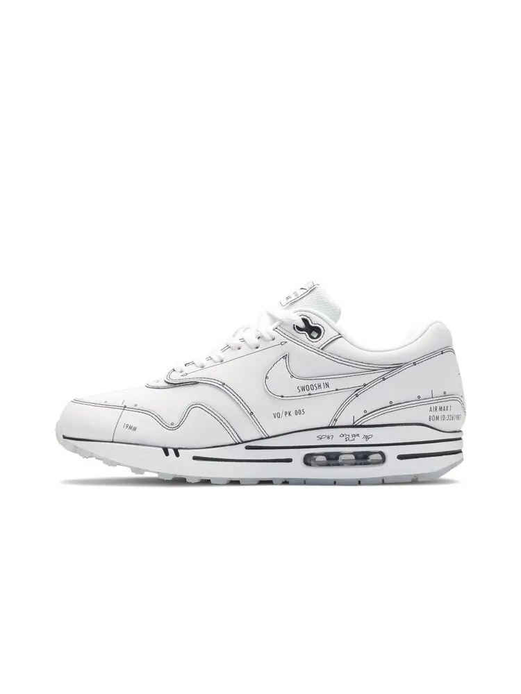 Кроссовки Nike Air Max 1 'Sketch To Shelf - White' — изображение 3 из 4, белый