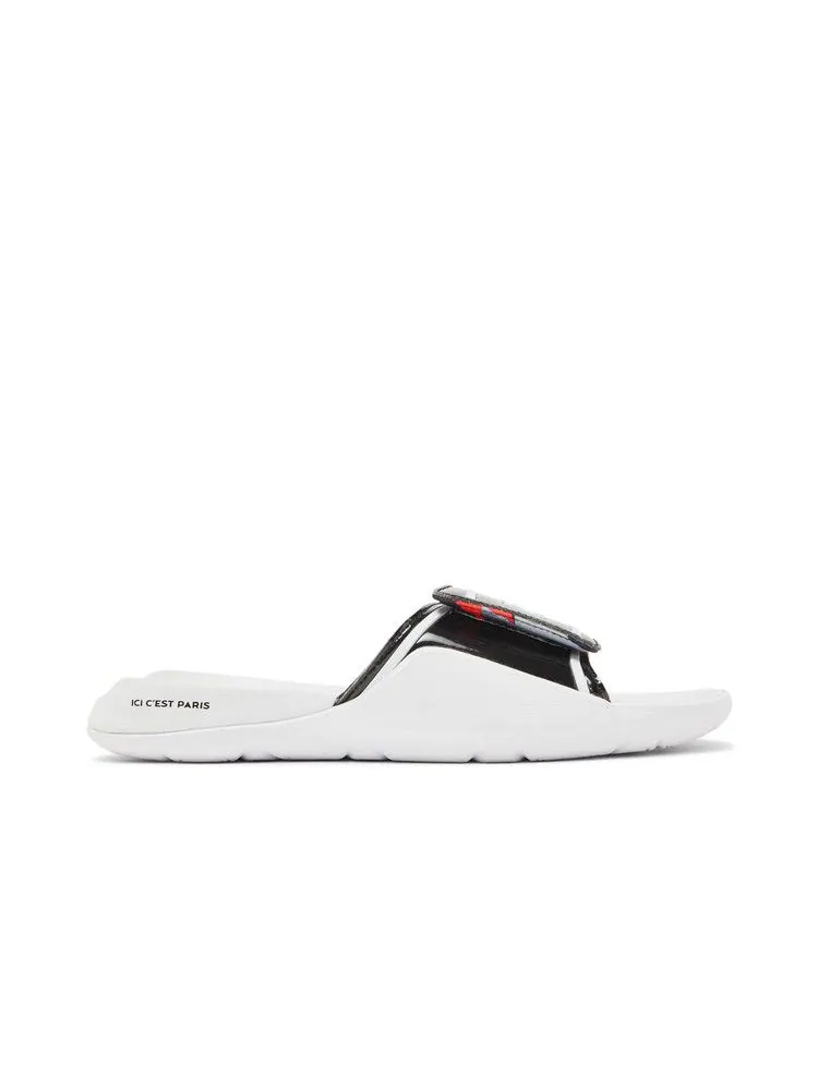 Сандалии Air Jordan Paris Saint-Germain x Jordan Hydro Slide 7 V2 'White Black' — изображение 2 из 9, белый/черный