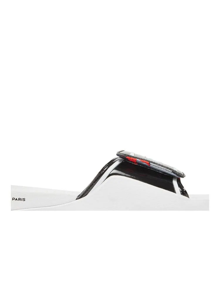 Сандалии Air Jordan Paris Saint-Germain x Jordan Hydro Slide 7 V2 'White Black' — изображение 3 из 9, белый/черный