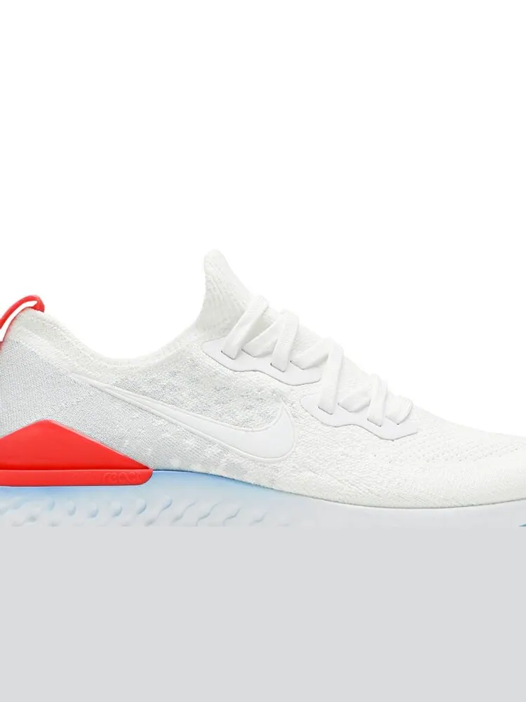 Кроссовки Nike Epic React Flyknit 2 'Blue Hero Bright Crimson' — изображение 2 из 4, белый