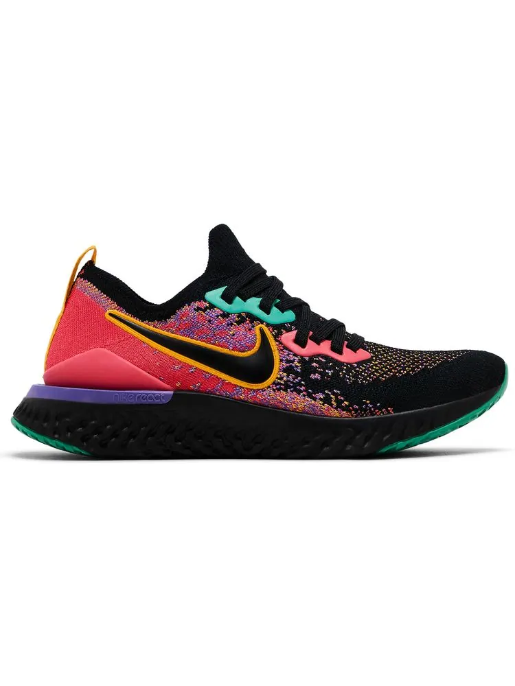 Кроссовки Nike Wmns Epic React Flyknit 2 'Black Ember Glow' — изображение 1 из 8, мульти