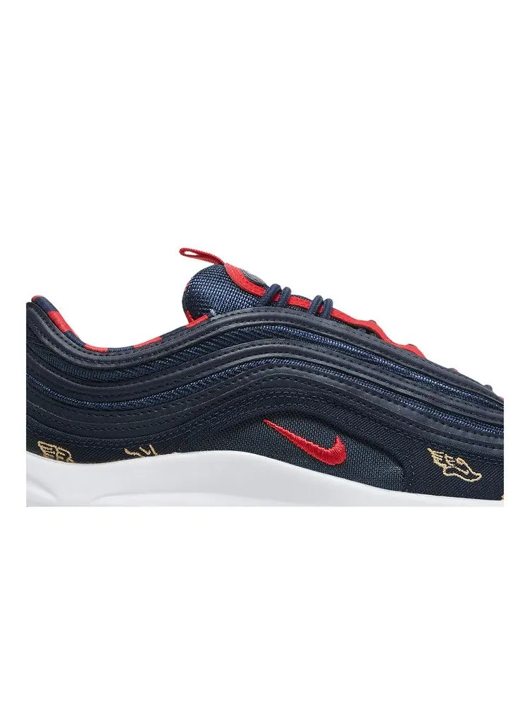 Кроссовки Nike Air Max 97 Golf NRG 'Wing It - Obsidian' — изображение 3 из 9, белый/золотистый/красный