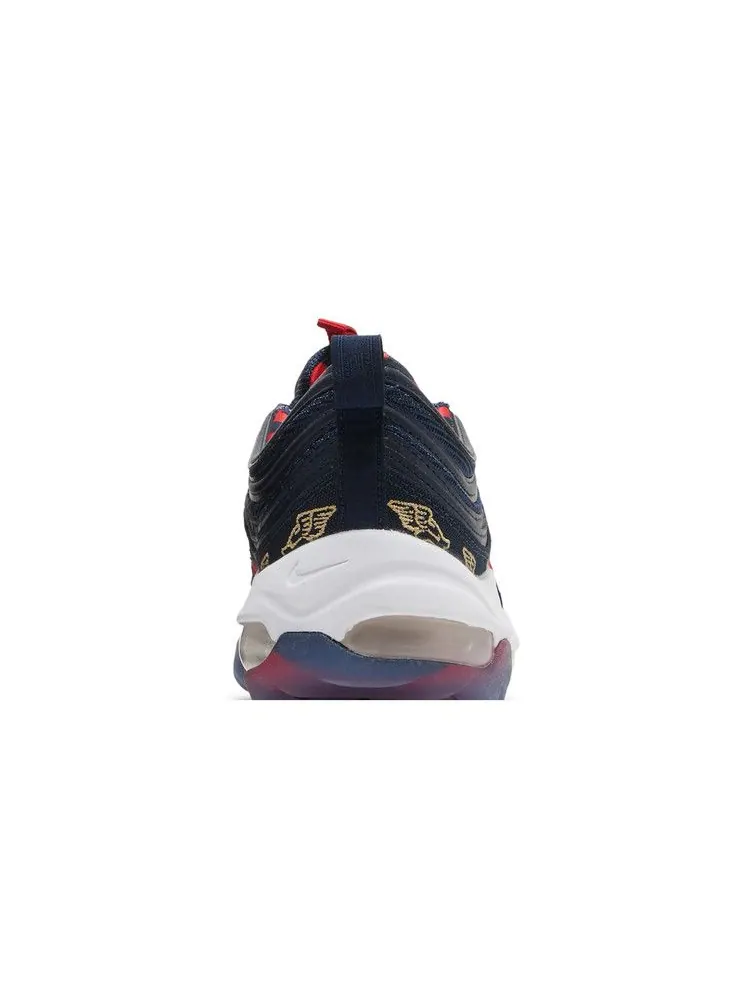 Кроссовки Nike Air Max 97 Golf NRG 'Wing It - Obsidian' — изображение 8 из 9, белый/золотистый/красный