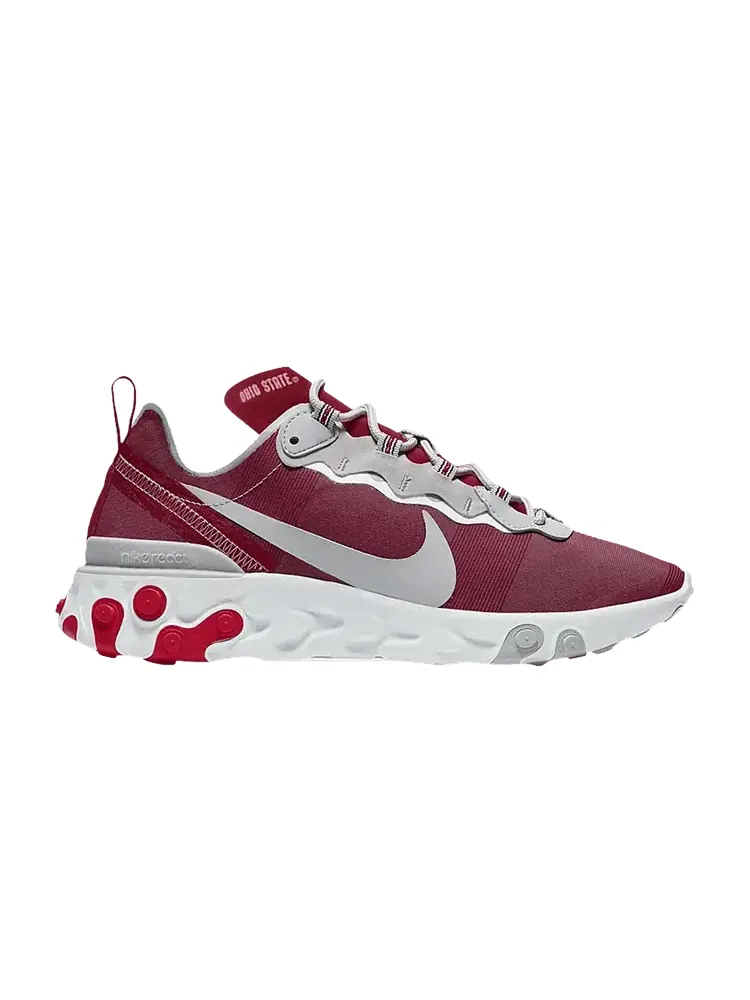 Кроссовки Nike React Element 55 'Ohio State Buckeyes' — изображение 1 из 1, красный/белый/серый