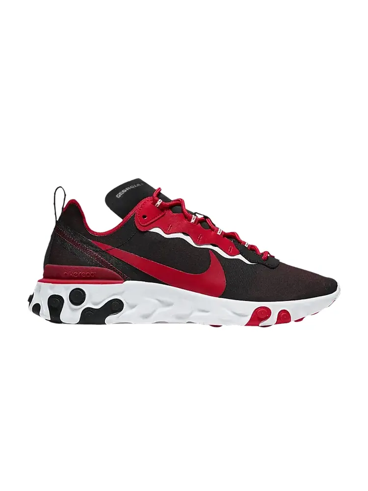 Кроссовки Nike React Element 55 'Georgia Bulldogs' — изображение 1 из 1, черный/белый/красный