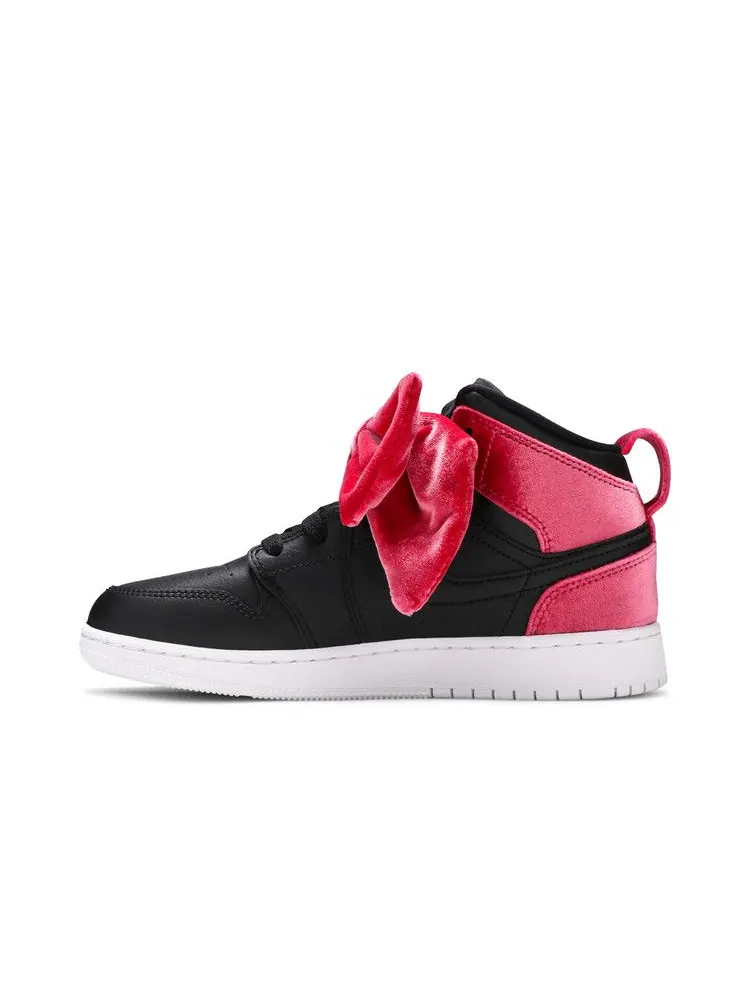 Кроссовки Air Jordan Air Jordan 1 Mid Bow XLD GS 'Noble Red' — изображение 4 из 9, черный/красный/белый