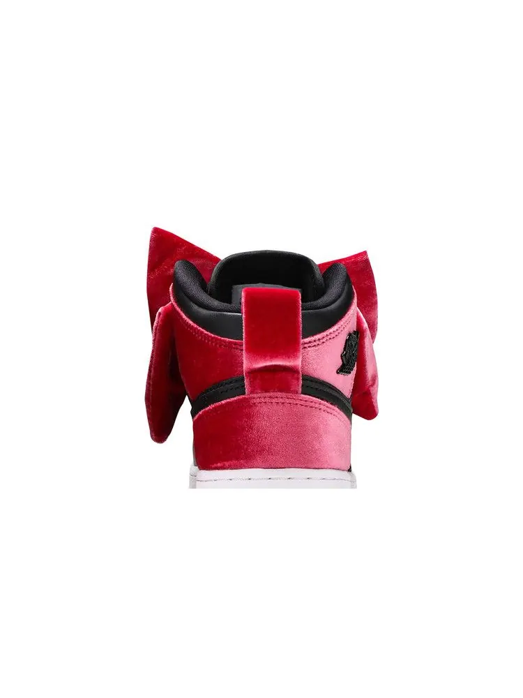 Кроссовки Air Jordan Air Jordan 1 Mid Bow XLD GS 'Noble Red' — изображение 8 из 9, черный/красный/белый