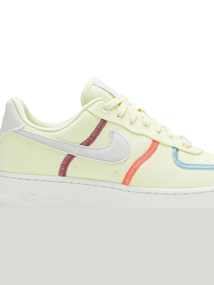 Кроссовки Nike Wmns Air Force 1 '07 Low LX 'Stitched Canvas - Life Lime' — изображение 2 из 8, желтый