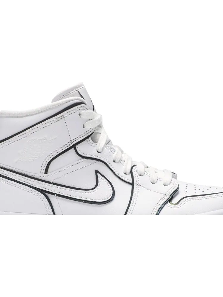 Кроссовки Wmns Air Jordan 1 Mid SE Iridescent Trim — изображение 2 из 8, белый
