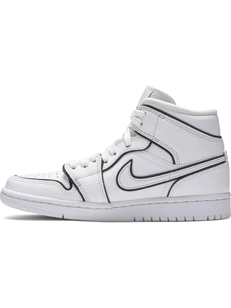 Кроссовки Wmns Air Jordan 1 Mid SE Iridescent Trim — изображение 3 из 8, белый