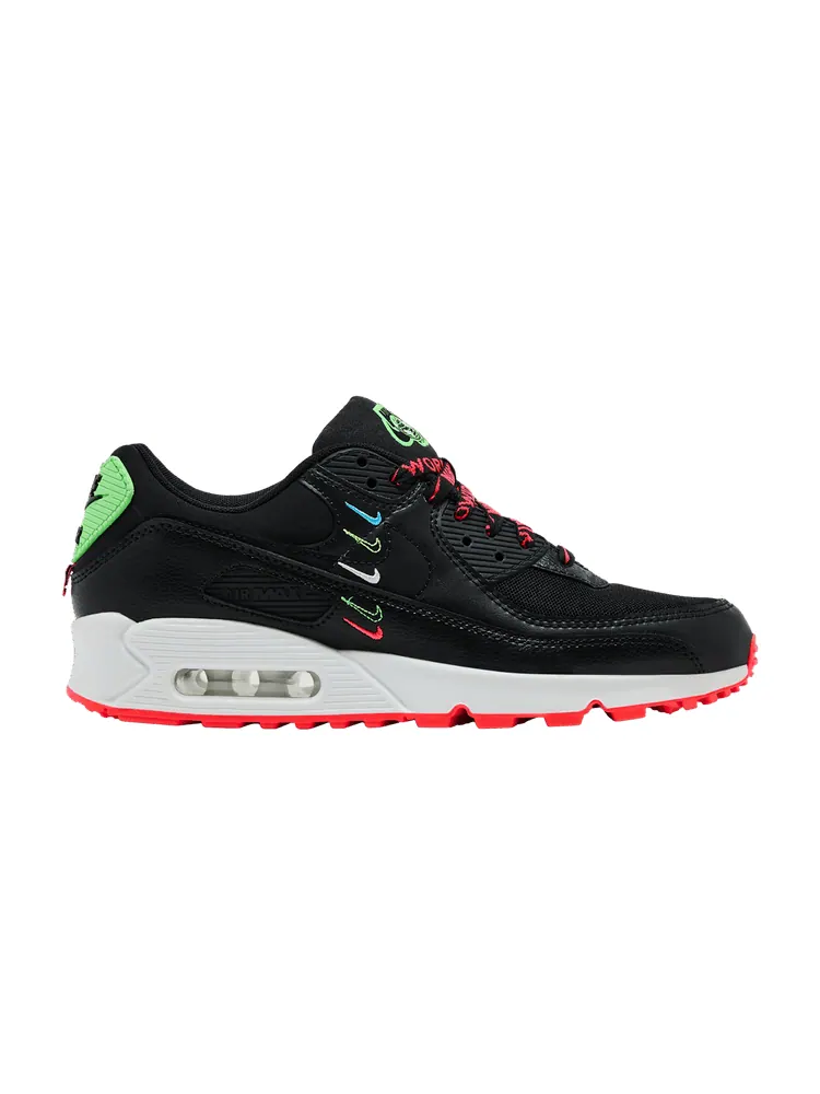 Кроссовки Nike Wmns Air Max 90 SE 'Worldwide Pack - Black Flash' — изображение 1 из 9, черный//зеленый/черный