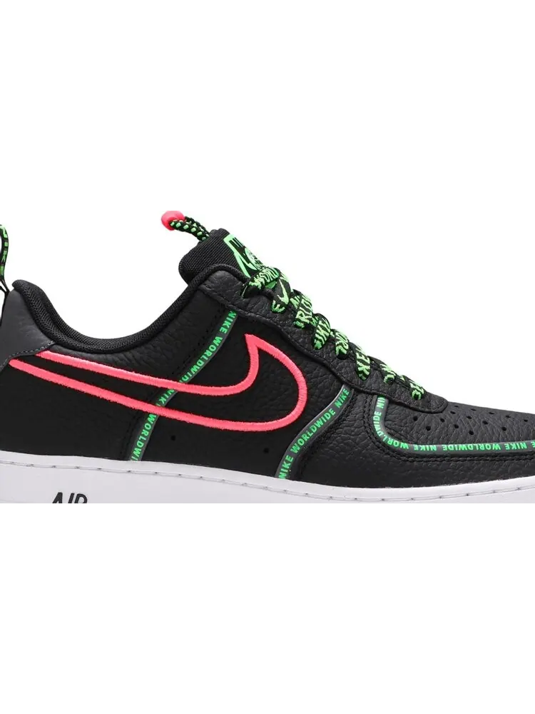 Кроссовки Nike Air Force 1 '07 Premium 'Worldwide Pack - Black Green Strike' — изображение 2 из 8, черный