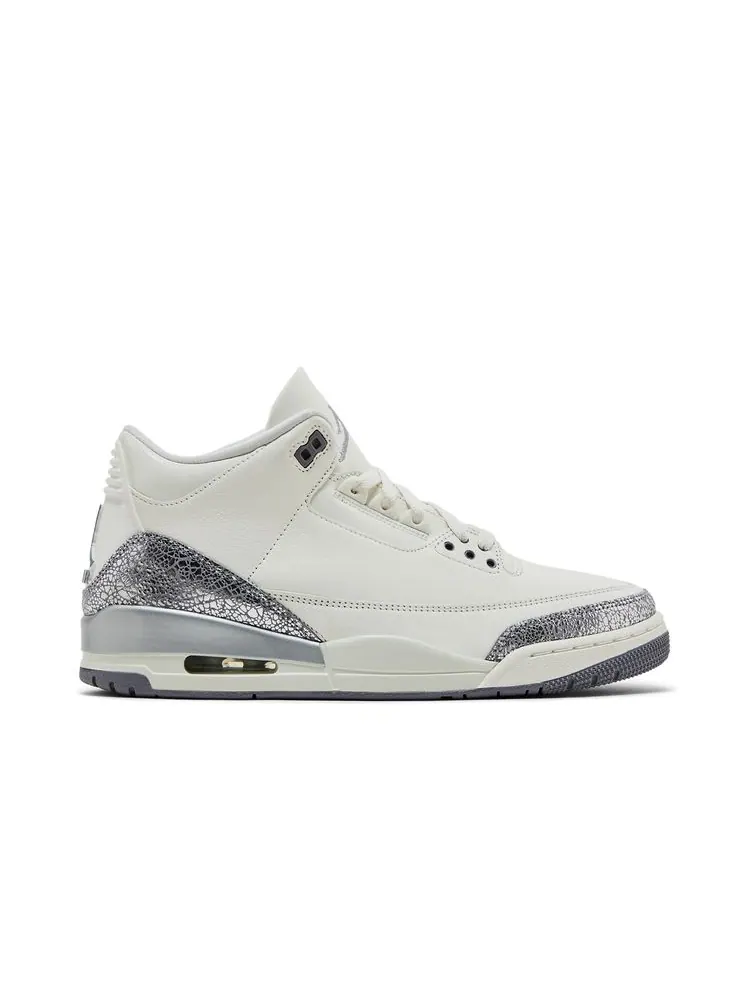 Кроссовки Wmns Air Jordan 3 Retro 'Sail Metallic Silver' — изображение 1 из 8, металлик серебристый