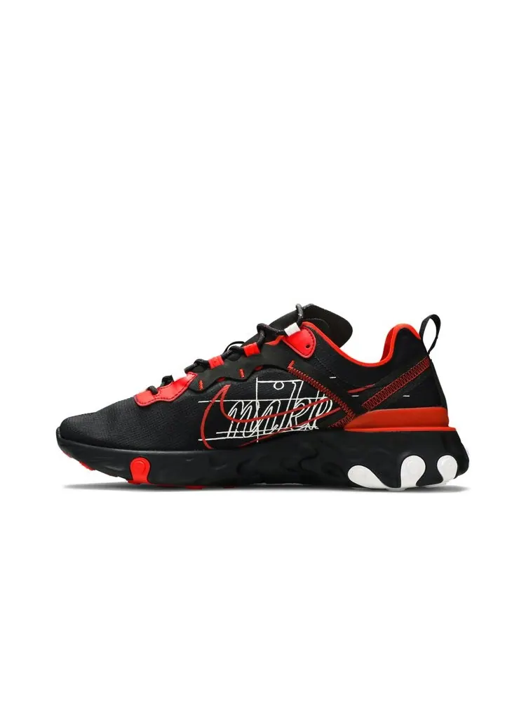 Кроссовки Nike React Element 55 'Script Swoosh' — изображение 3 из 4, черный