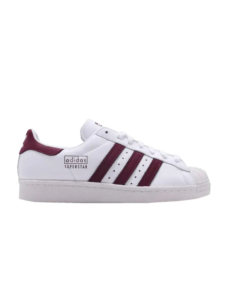 Кроссовки adidas Superstar 80s 'Maroon' — изображение 1 из 1, белый//белый