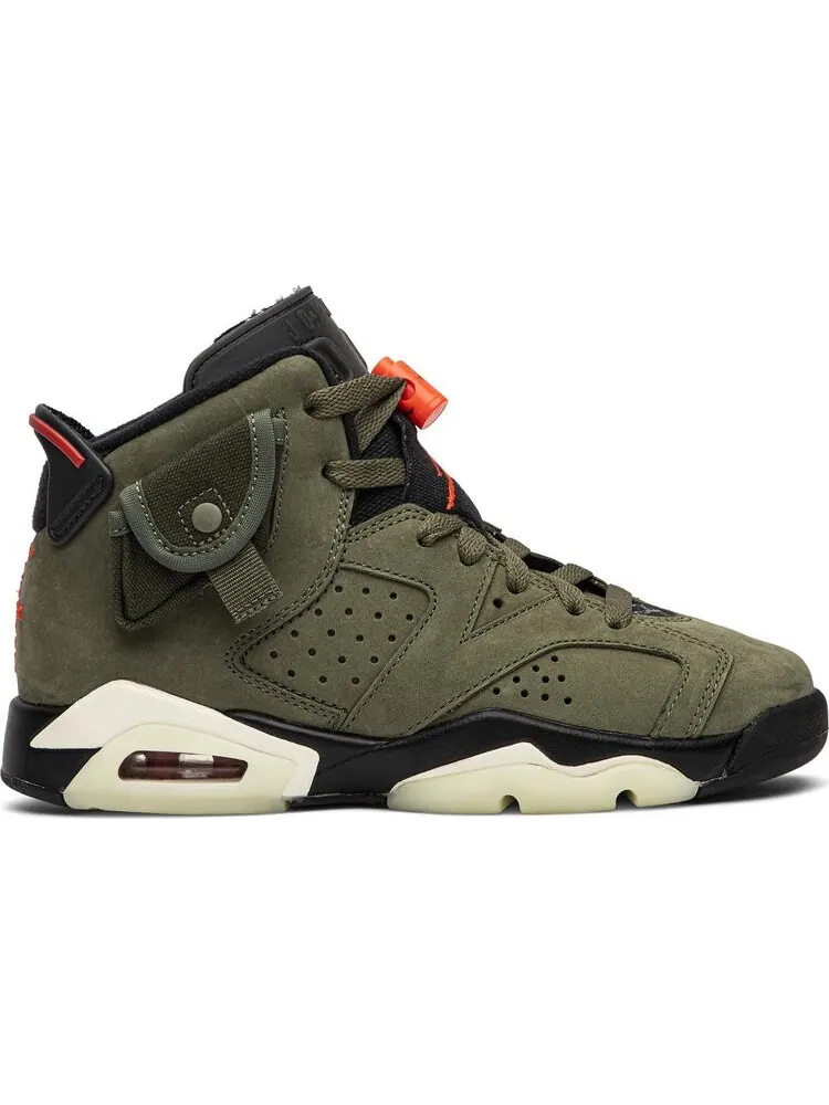 Кроссовки Travis Scott x Air Jordan 6 Retro GS Olive — изображение 1 из 8, зеленый