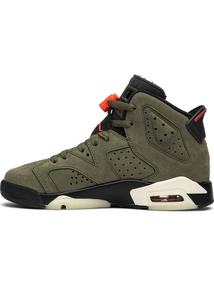 Кроссовки Travis Scott x Air Jordan 6 Retro GS Olive — изображение 3 из 8, зеленый