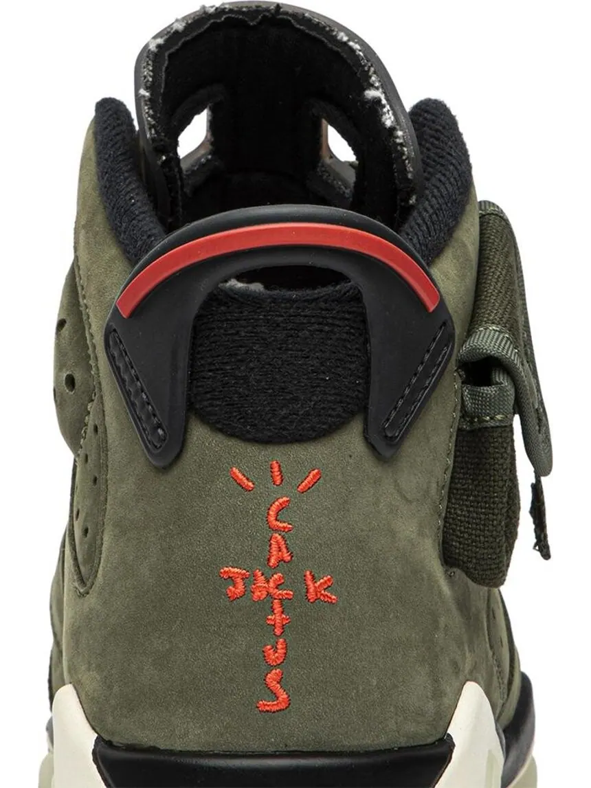 Кроссовки Travis Scott x Air Jordan 6 Retro GS Olive — изображение 7 из 8, зеленый