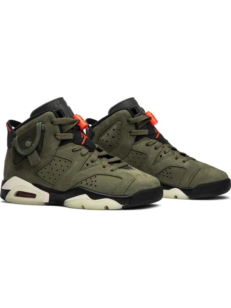 Кроссовки Travis Scott x Air Jordan 6 Retro GS Olive — изображение 8 из 8, зеленый