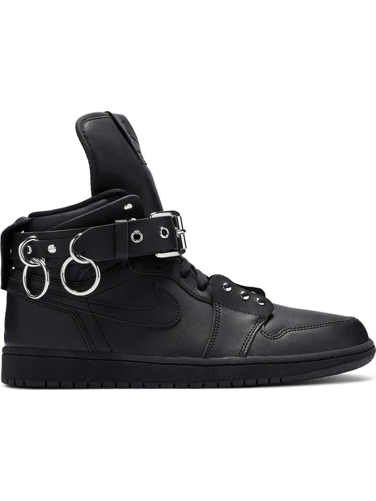 Кроссовки Comme des Garçons x Air Jordan 1 Retro Strap High Black — изображение 1 из 8, черный