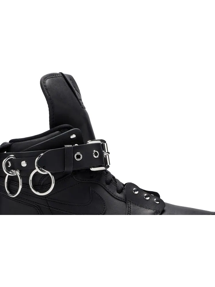Кроссовки Comme des Garçons x Air Jordan 1 Retro Strap High Black — изображение 2 из 8, черный