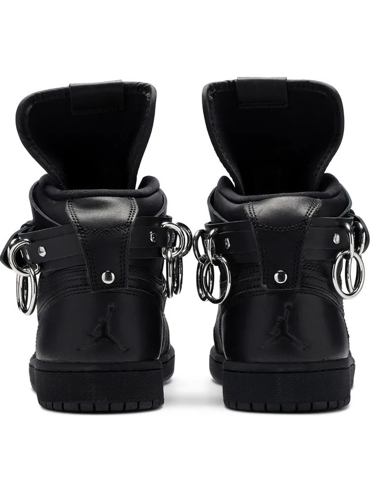 Кроссовки Comme des Garçons x Air Jordan 1 Retro Strap High Black — изображение 6 из 8, черный