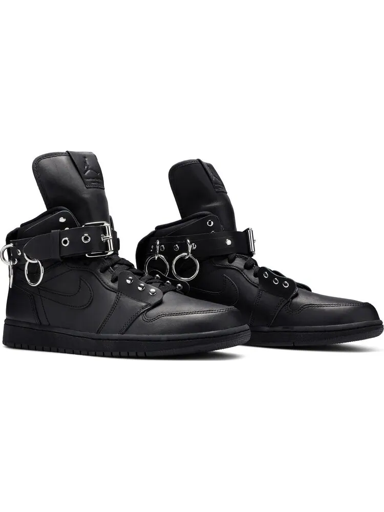 Кроссовки Comme des Garçons x Air Jordan 1 Retro Strap High Black — изображение 8 из 8, черный