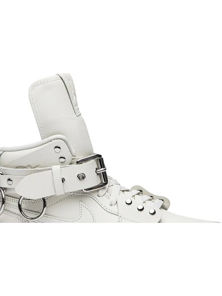 Кроссовки Comme des Garçons x Air Jordan 1 Retro Strap High White — изображение 2 из 8, белый
